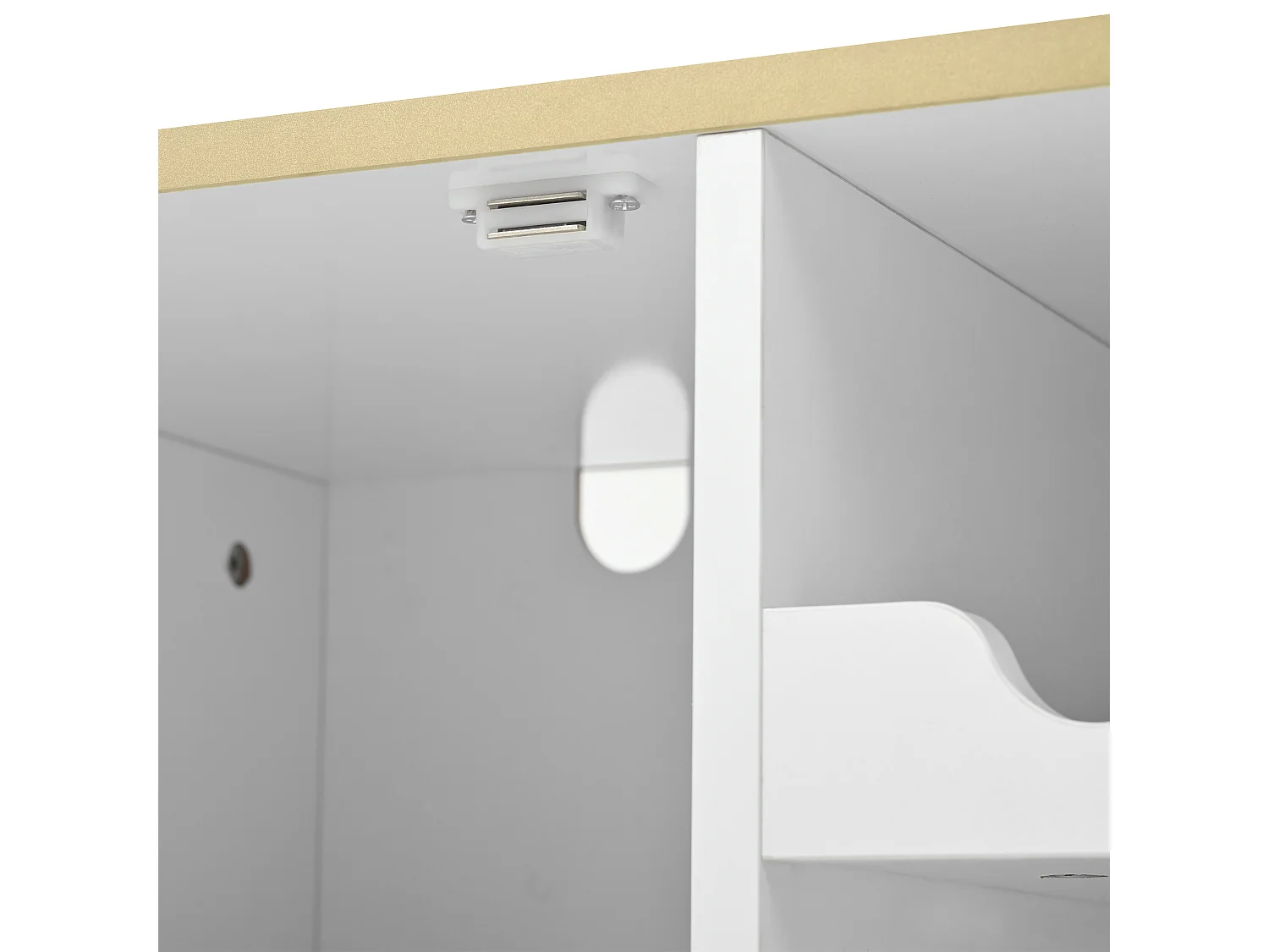 Buffet blanc avec casier à vin – Buffet 2 portes et 2 tiroirs – base réglable – Idéal pour la salle à manger et le salon