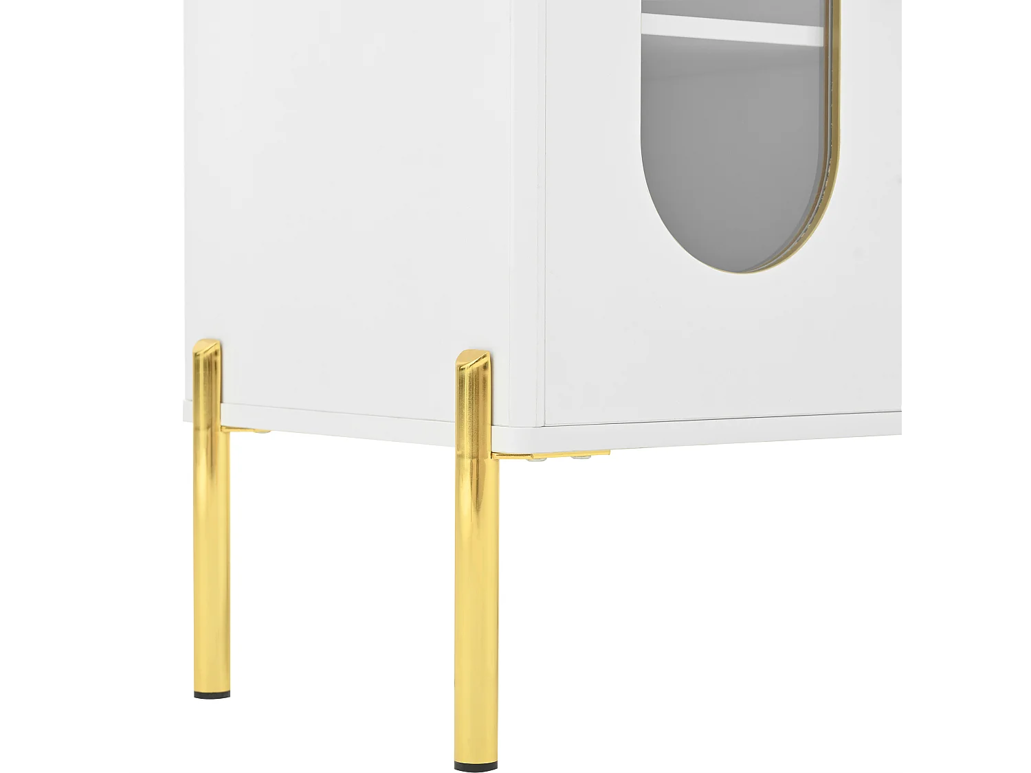 Buffet blanc avec casier à vin – Buffet 2 portes et 2 tiroirs – base réglable – Idéal pour la salle à manger et le salon