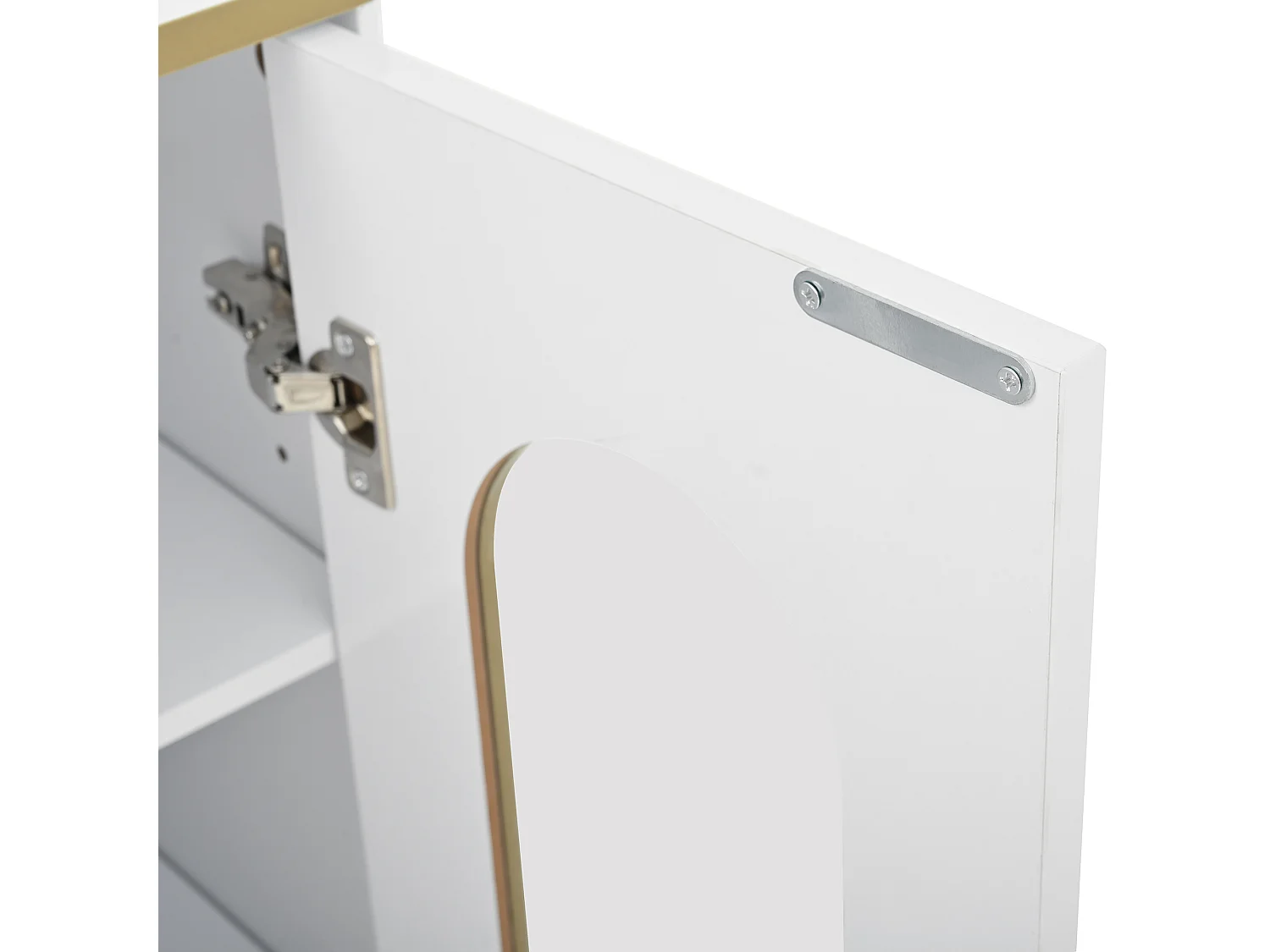 Buffet blanc avec casier à vin – Buffet 2 portes et 2 tiroirs – base réglable – Idéal pour la salle à manger et le salon