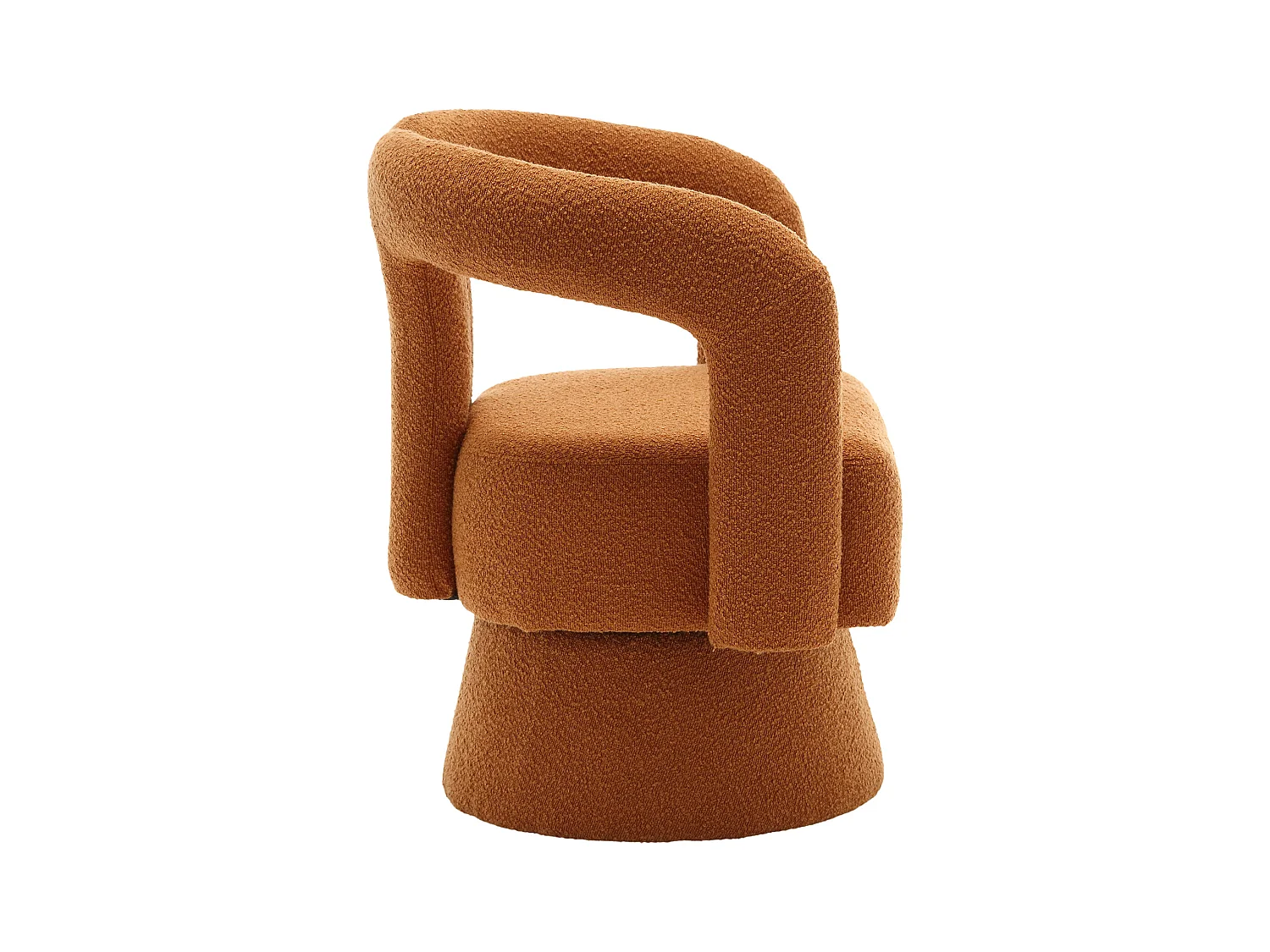 Sillón naranja - Sillón redondo con amplios cojines y reposabrazos - felpa - para salones y dormitorios