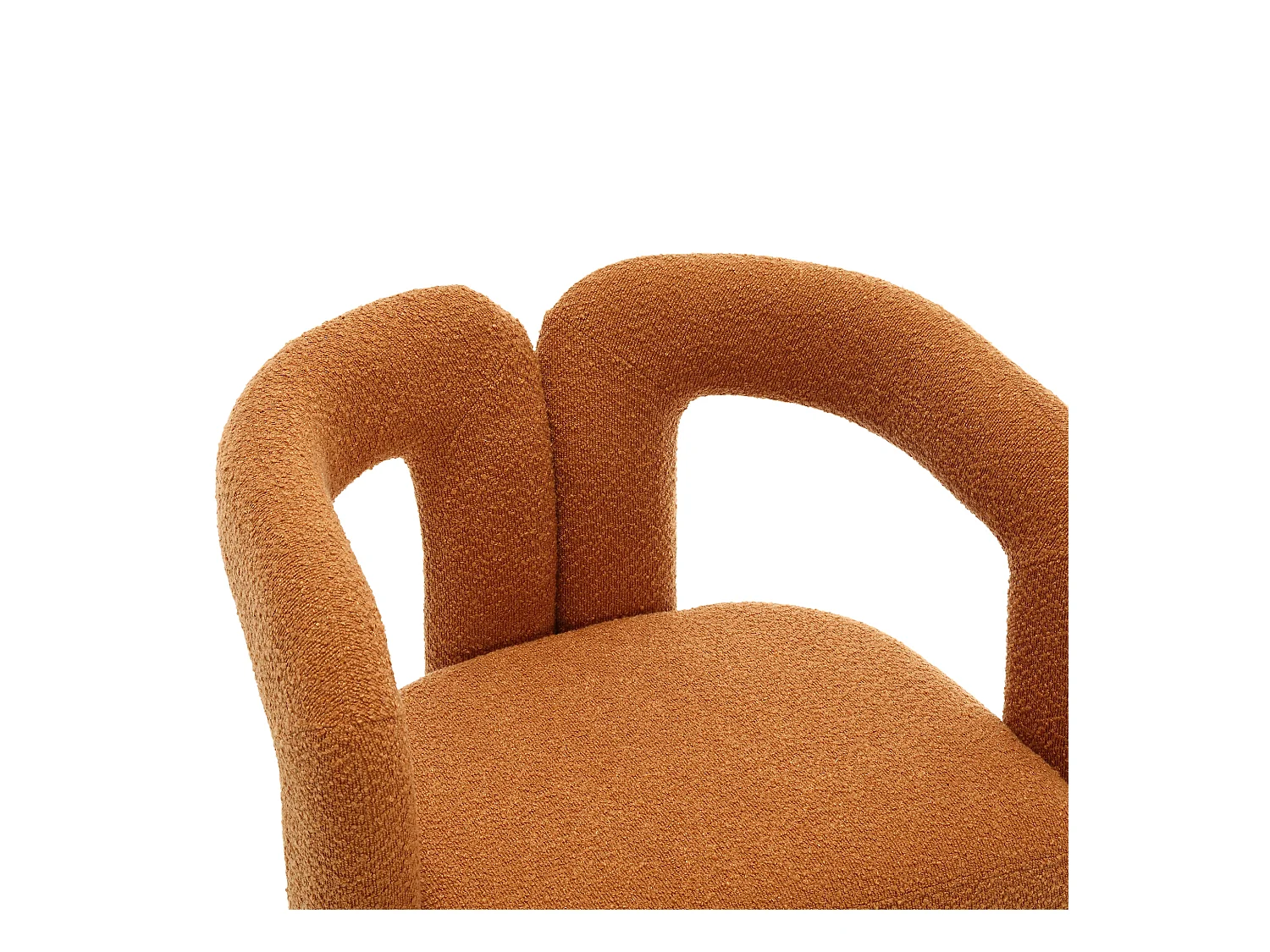 Sillón naranja - Sillón redondo con amplios cojines y reposabrazos - felpa - para salones y dormitorios