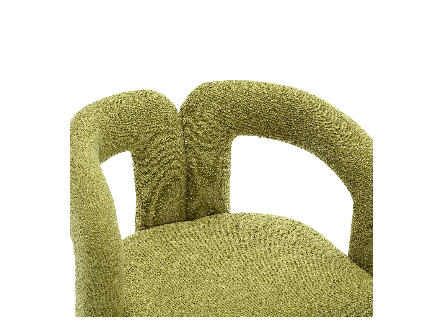 Fauteuil vert - Fauteuil rond avec coussins larges et accoudoirs - peluche - pour salons et chambres