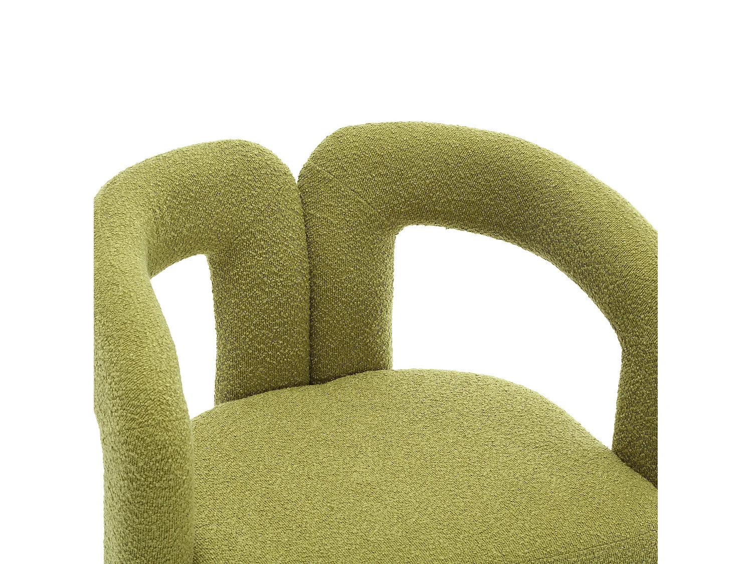Fauteuil vert - Fauteuil rond avec coussins larges et accoudoirs - peluche - pour salons et chambres