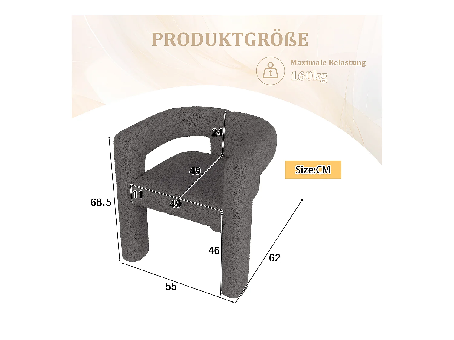 Fauteuil moderne - avec accoudoirs - peluche ours en peluche gris - pour salon et chambre