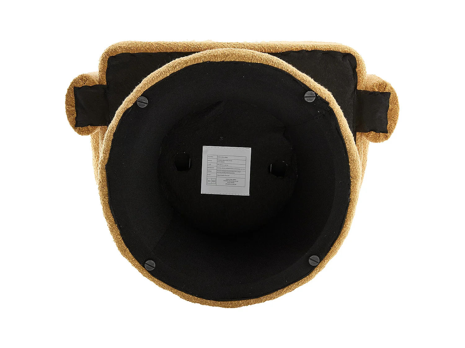 Fauteuil jaune - Fauteuil rond avec coussins larges et accoudoirs - peluche - pour salons et chambres