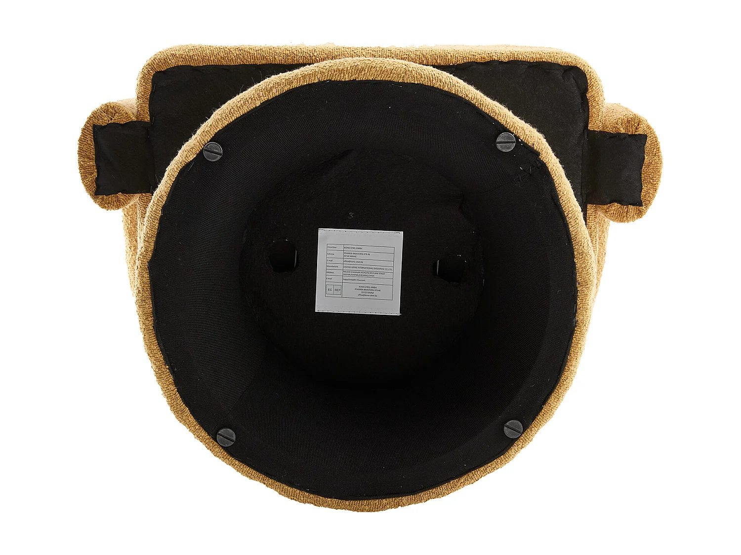 Fauteuil jaune - Fauteuil rond avec coussins larges et accoudoirs - peluche - pour salons et chambres