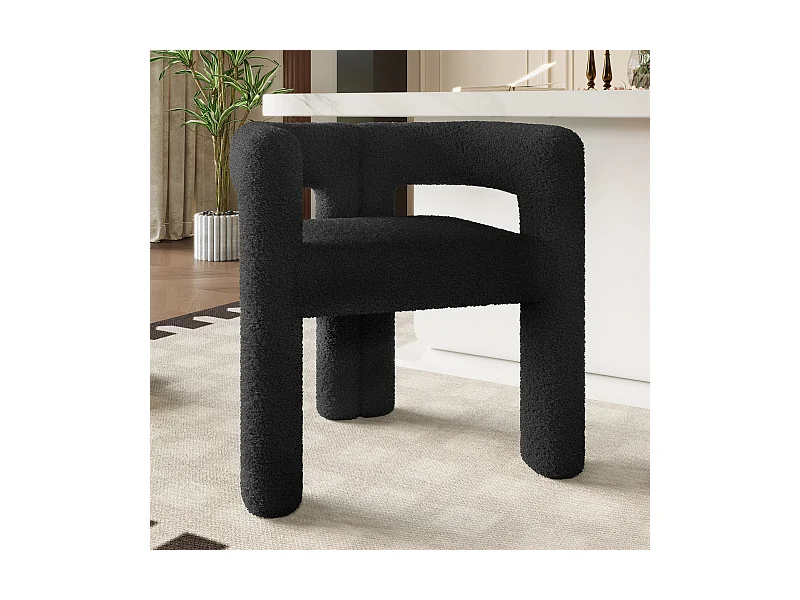 Fauteuil moderne - avec accoudoirs - peluche ours en peluche noir - pour salon et chambre