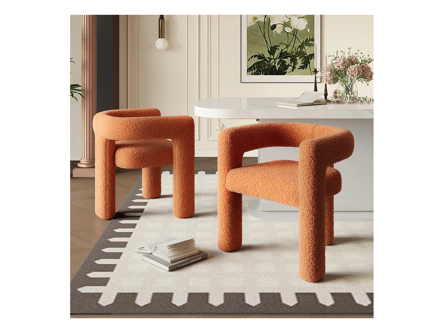 Fauteuil moderne - avec accoudoirs - peluche ours en peluche orange - pour salon et chambre