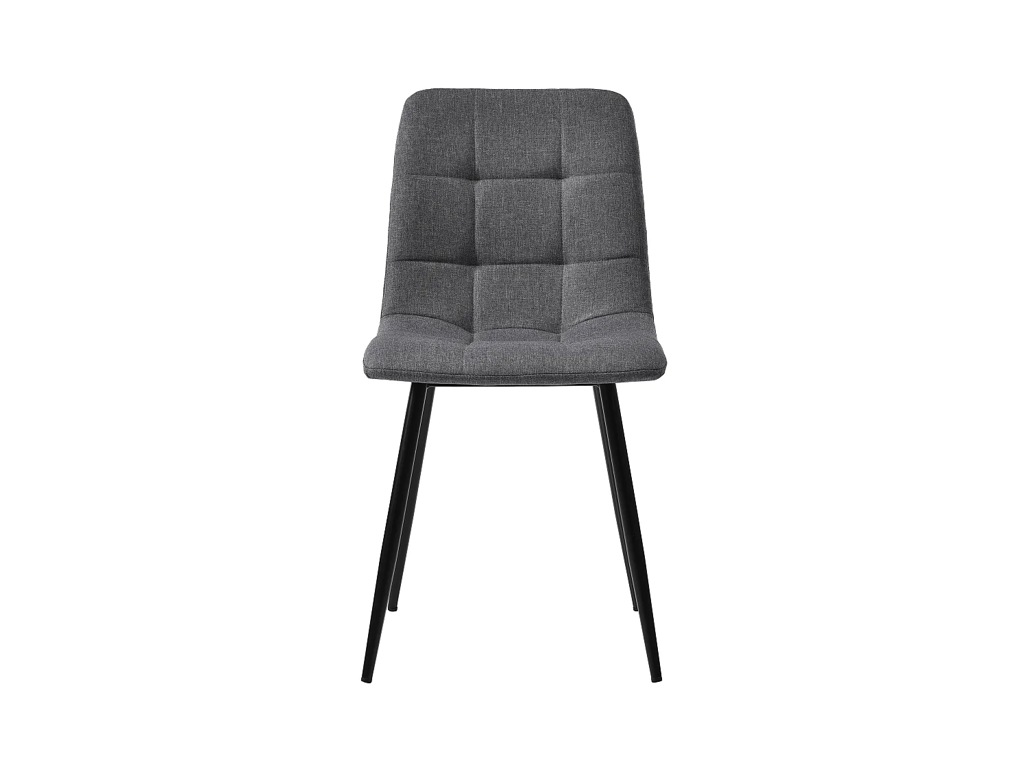 Lot de 4 chaises de salle à manger - Chaises avec dossier rembourré et pieds en métal - lin gris