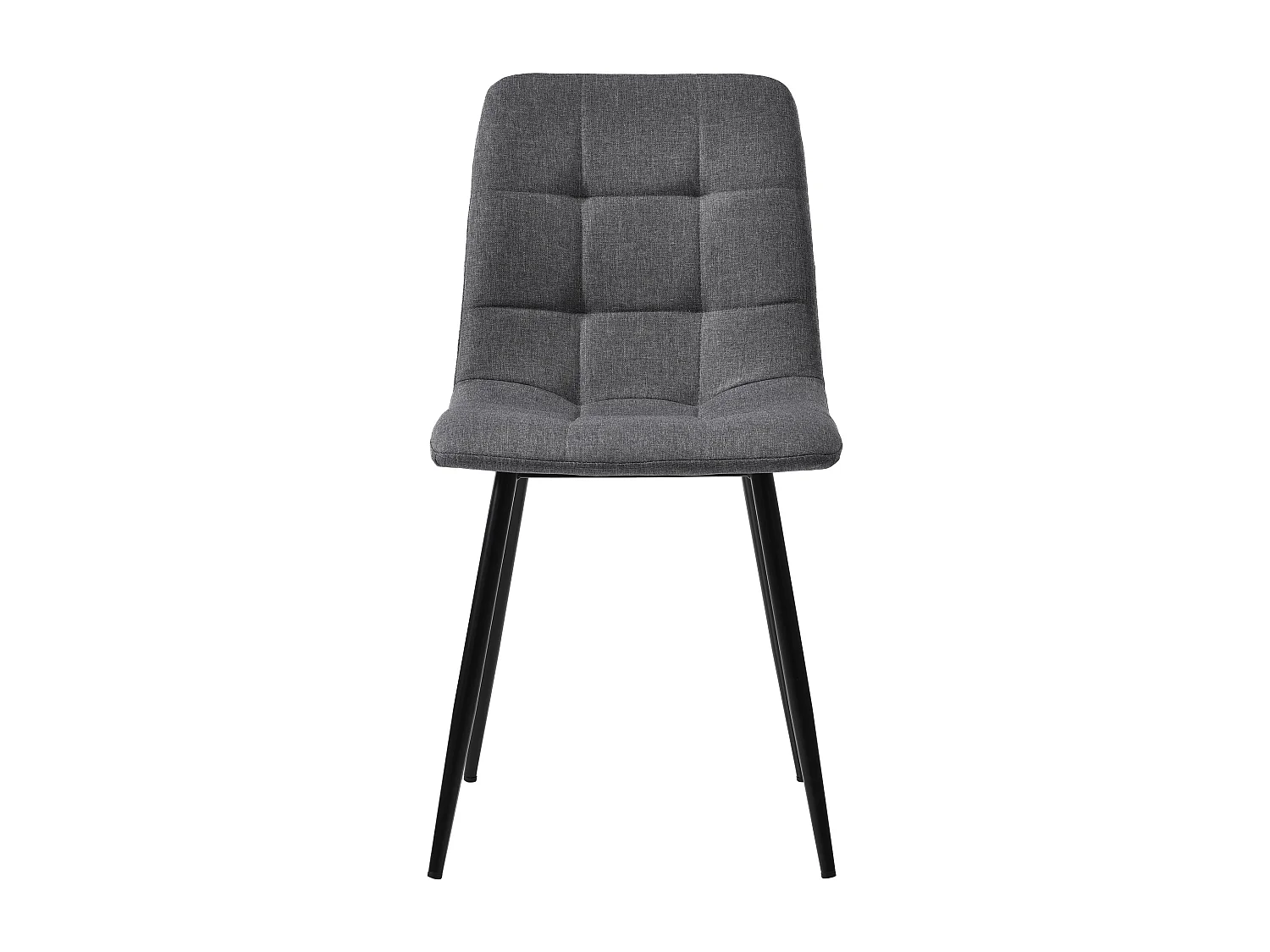 Lot de 4 chaises de salle à manger - Chaises avec dossier rembourré et pieds en métal - lin gris