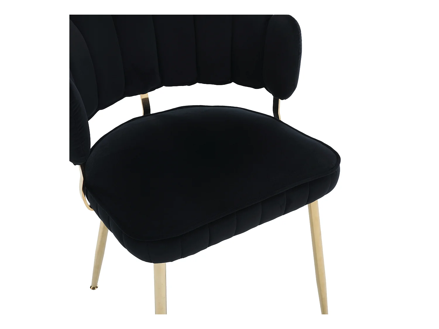 Lot de 2 chaises de salle à manger - Chaise avec accoudoirs et dossier en forme de pétale - velours noir - pour salle à manger et salon