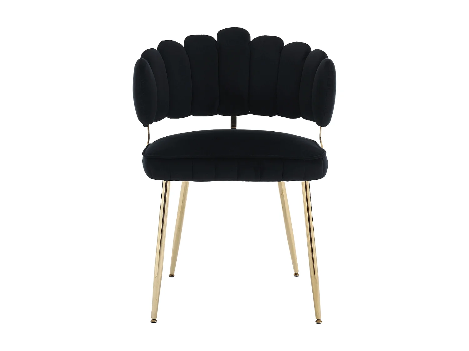 Lot de 2 chaises de salle à manger - Chaise avec accoudoirs et dossier en forme de pétale - velours noir - pour salle à manger et salon