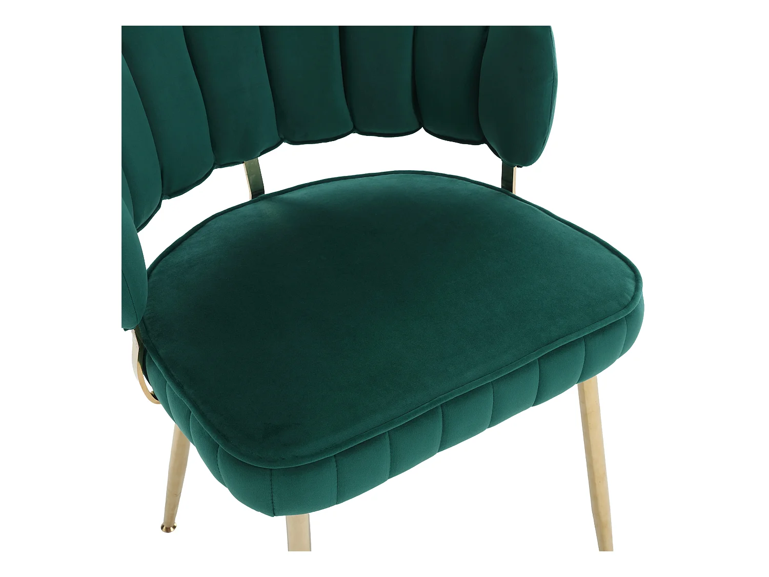 Lot de 2 chaises de salle à manger - Chaise avec accoudoirs et dossier en forme de pétale - velours vert - pour salle à manger et salon