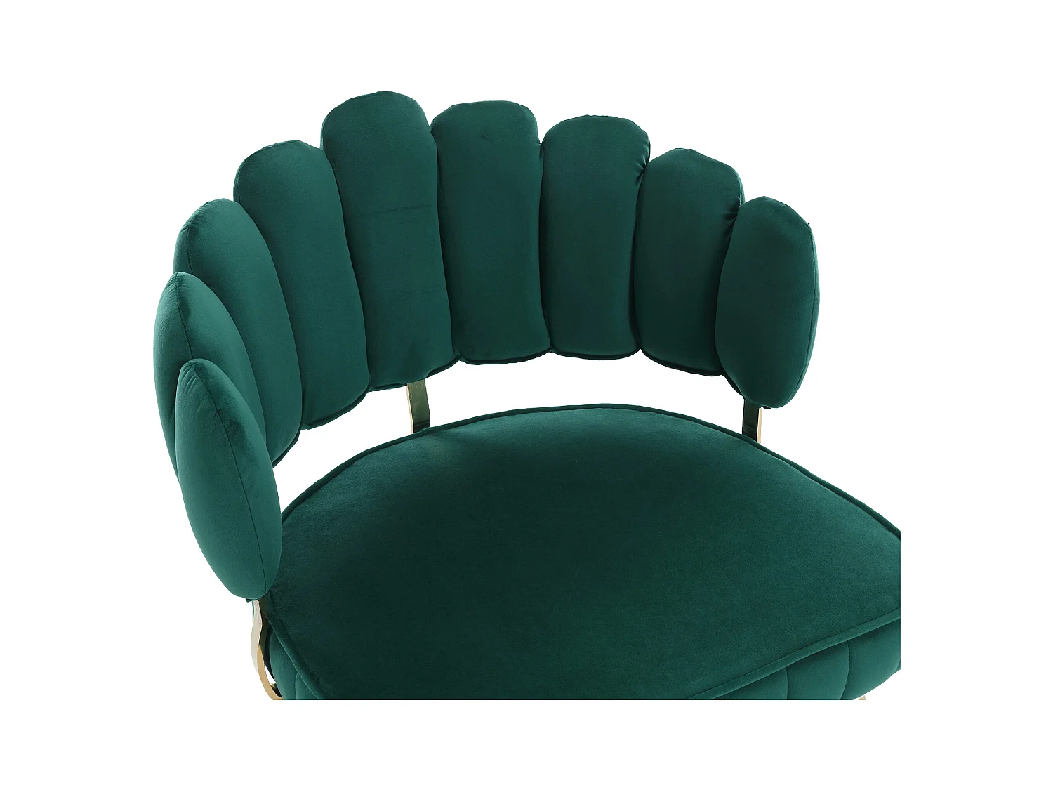 Lot de 2 chaises de salle à manger - Chaise avec accoudoirs et dossier en forme de pétale - velours vert - pour salle à manger et salon