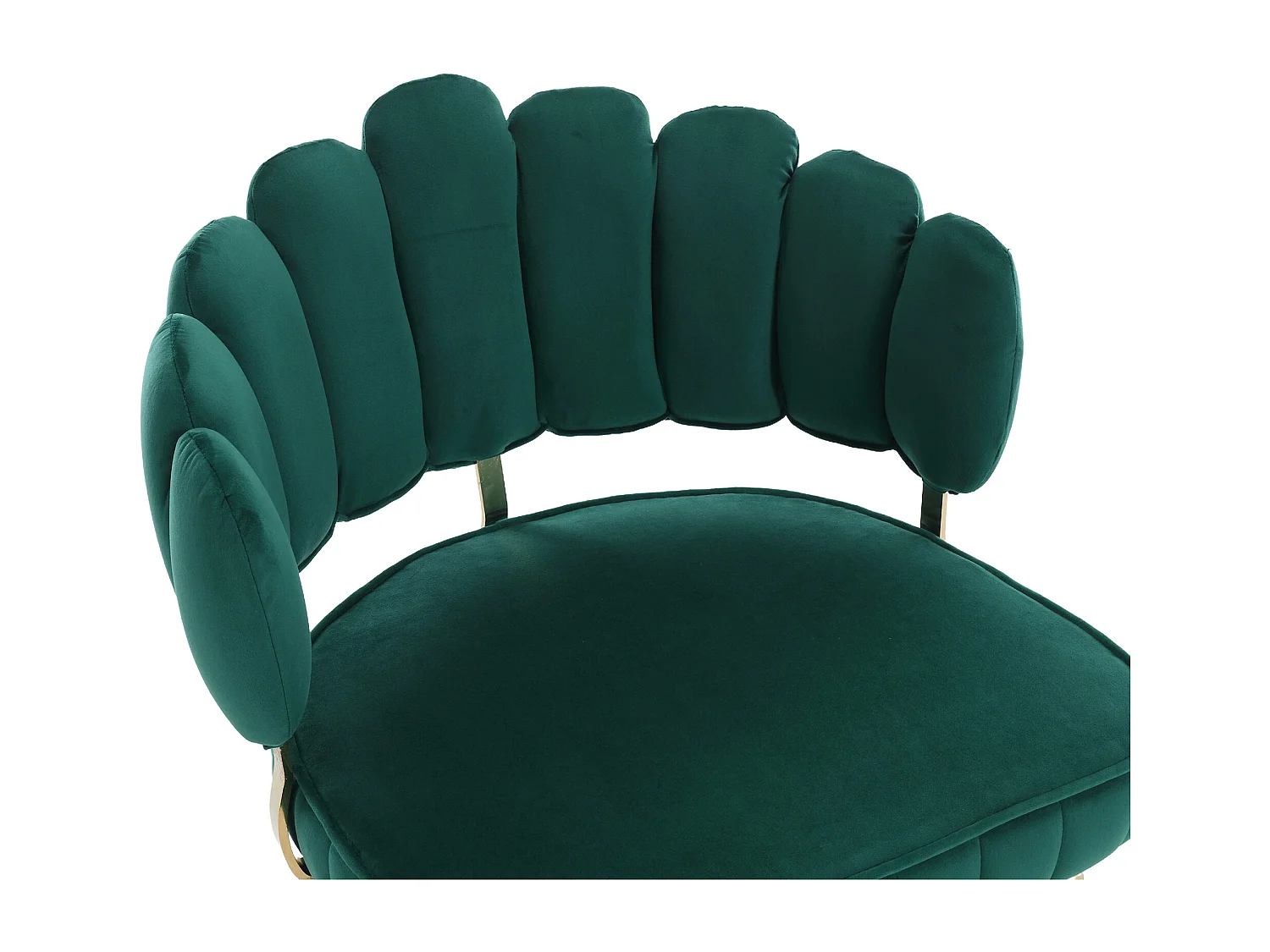 Lot de 2 chaises de salle à manger - Chaise avec accoudoirs et dossier en forme de pétale - velours vert - pour salle à manger et salon