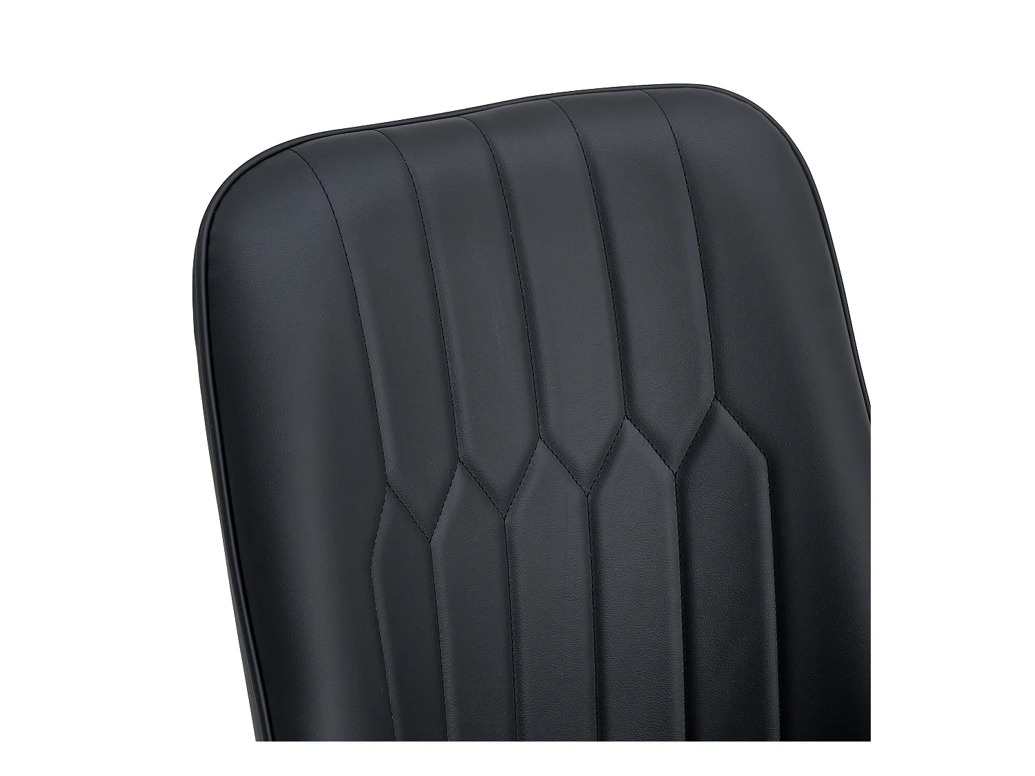 Lot de 2 chaises de salle à manger - Chaises avec dossiers et pieds en métal noir - PU noir - pour salles à manger et cuisines