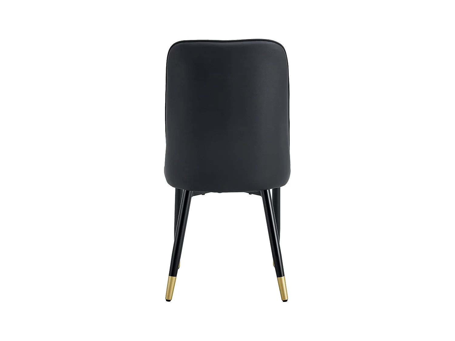 Lot de 2 chaises de salle à manger - Chaises avec dossiers et pieds en métal noir - PU noir - pour salles à manger et cuisines