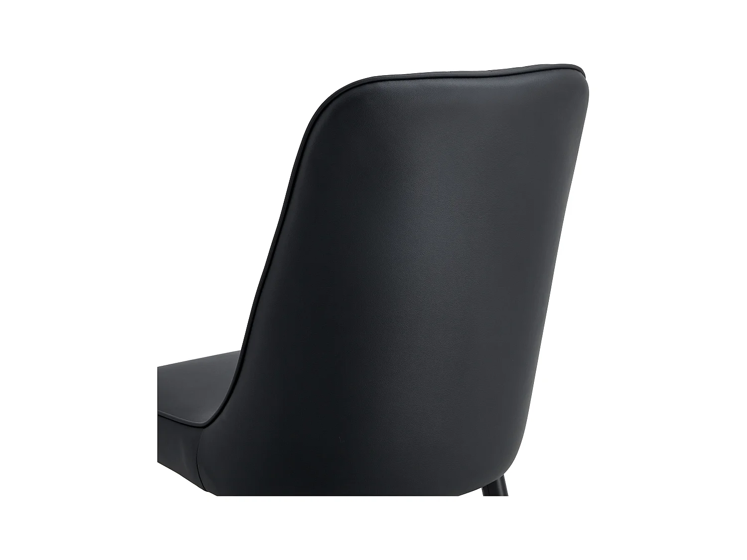 Lot de 2 chaises de salle à manger - Chaises avec dossiers et pieds en métal noir - PU noir - pour salles à manger et cuisines