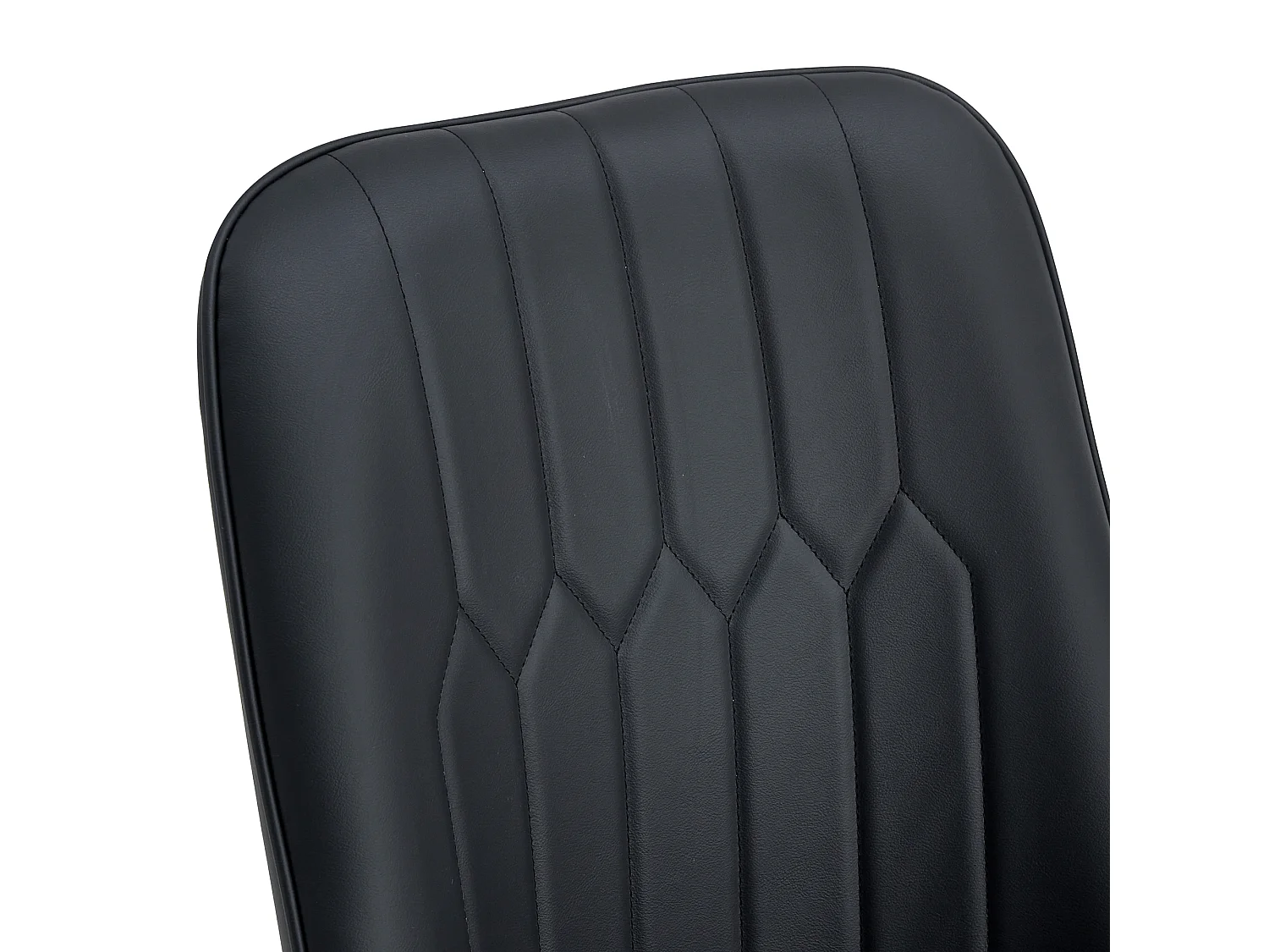 Lot de 2 chaises de salle à manger - Chaises avec dossiers et pieds en métal noir - PU noir - pour salles à manger et cuisines