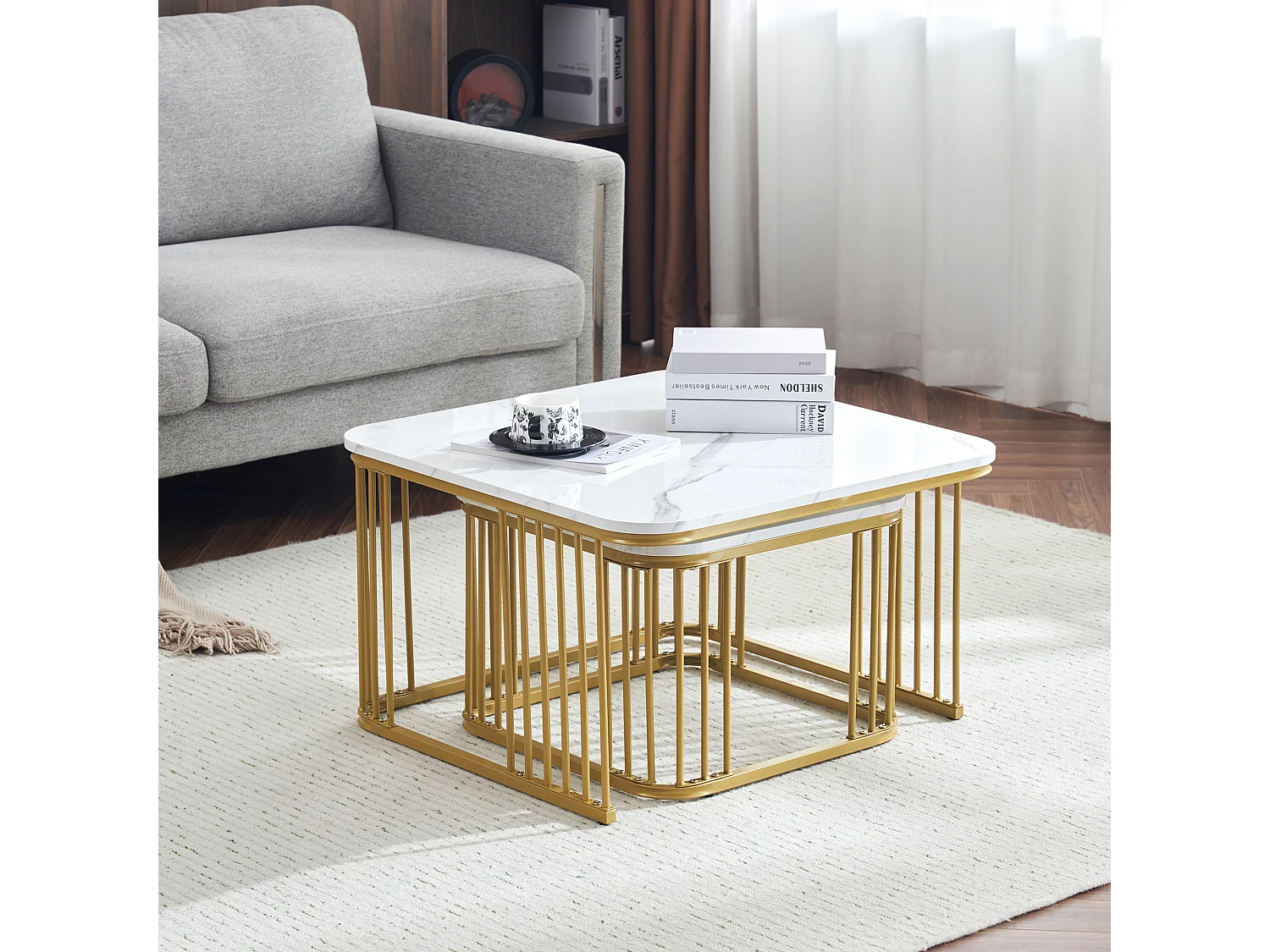 Fauteuil à bascule avec repose-pieds réglable et poches - tissu peluche vert