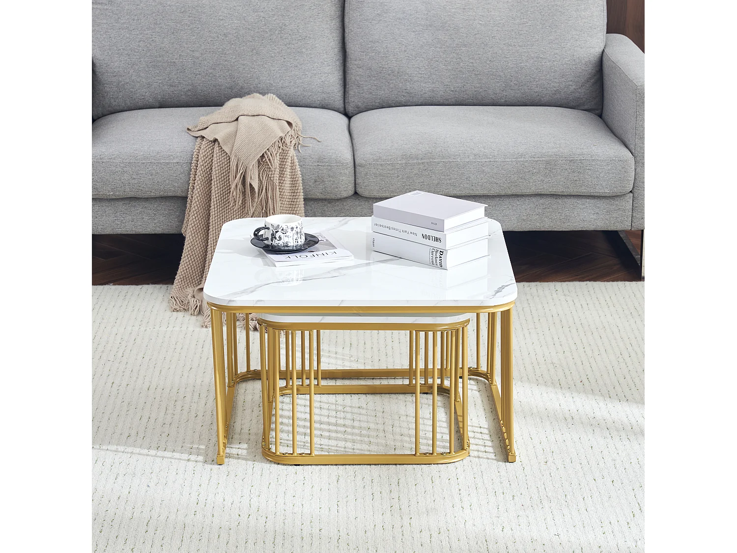 Fauteuil à bascule avec repose-pieds réglable et poches - tissu peluche vert