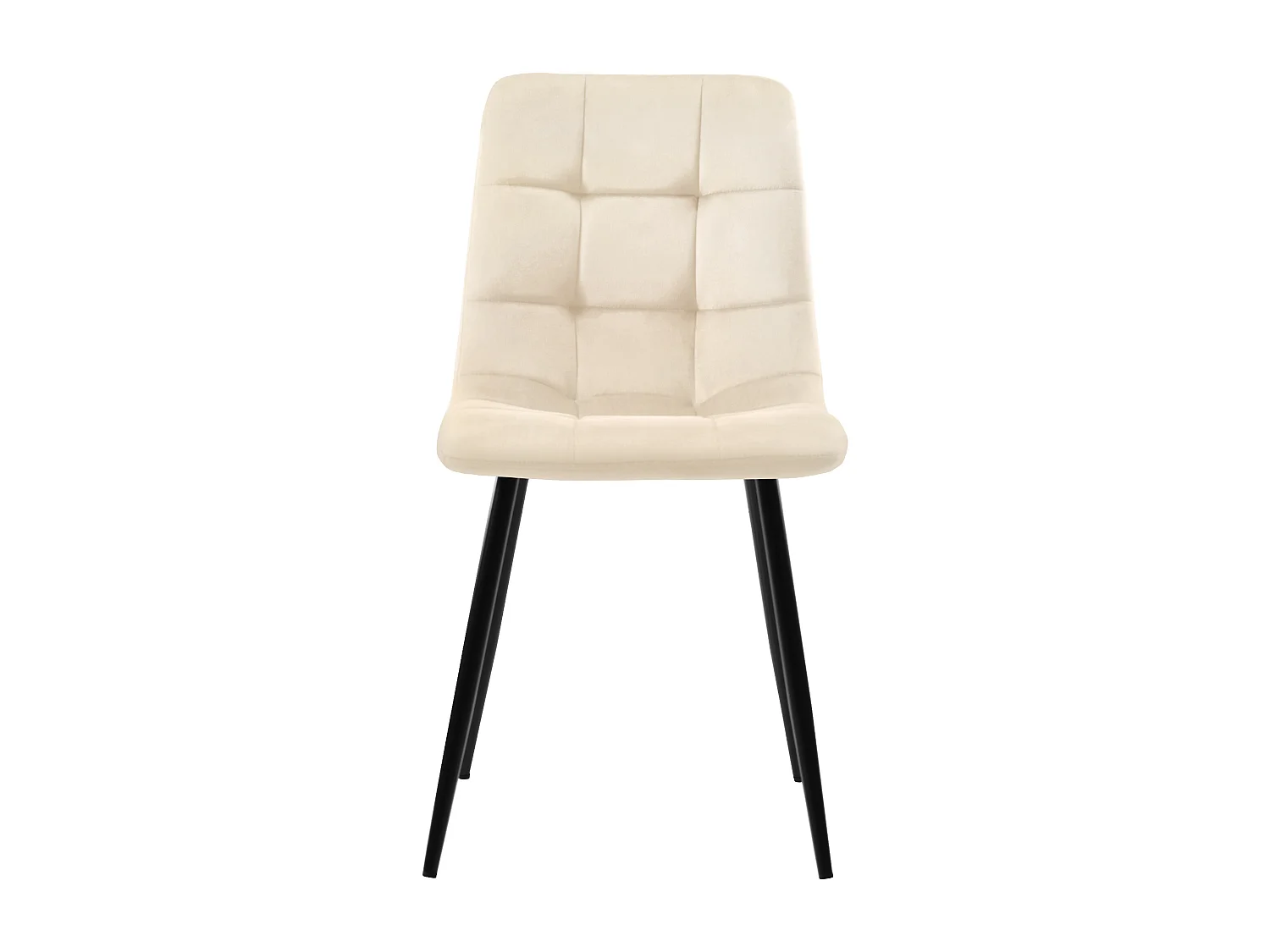 Lot de 4 chaises de salle à manger - Chaises avec dossier rembourré et pieds en métal - velours beige