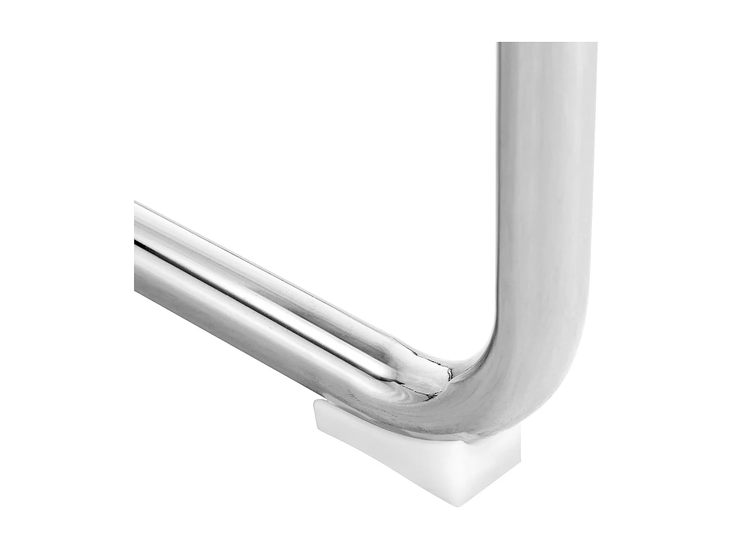 4er-Set Esszimmerstühle - Esszimmerstuhl mit Rückenlehne und Antirutschgleitern - Silberglänzende Metallbeine - Hellgraues PU