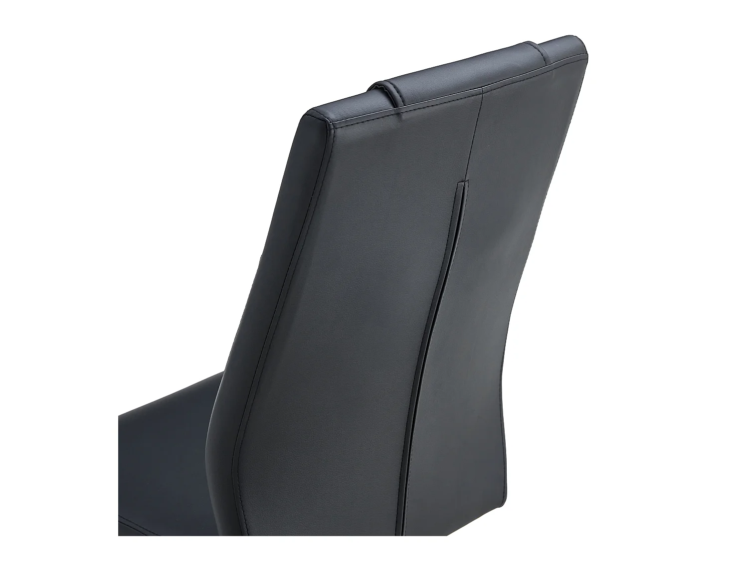 Lot de 4 chaises de salle à manger - Chaise de salle à manger avec dossier et patins antidérapants - pieds en métal doré brillant - PU noir