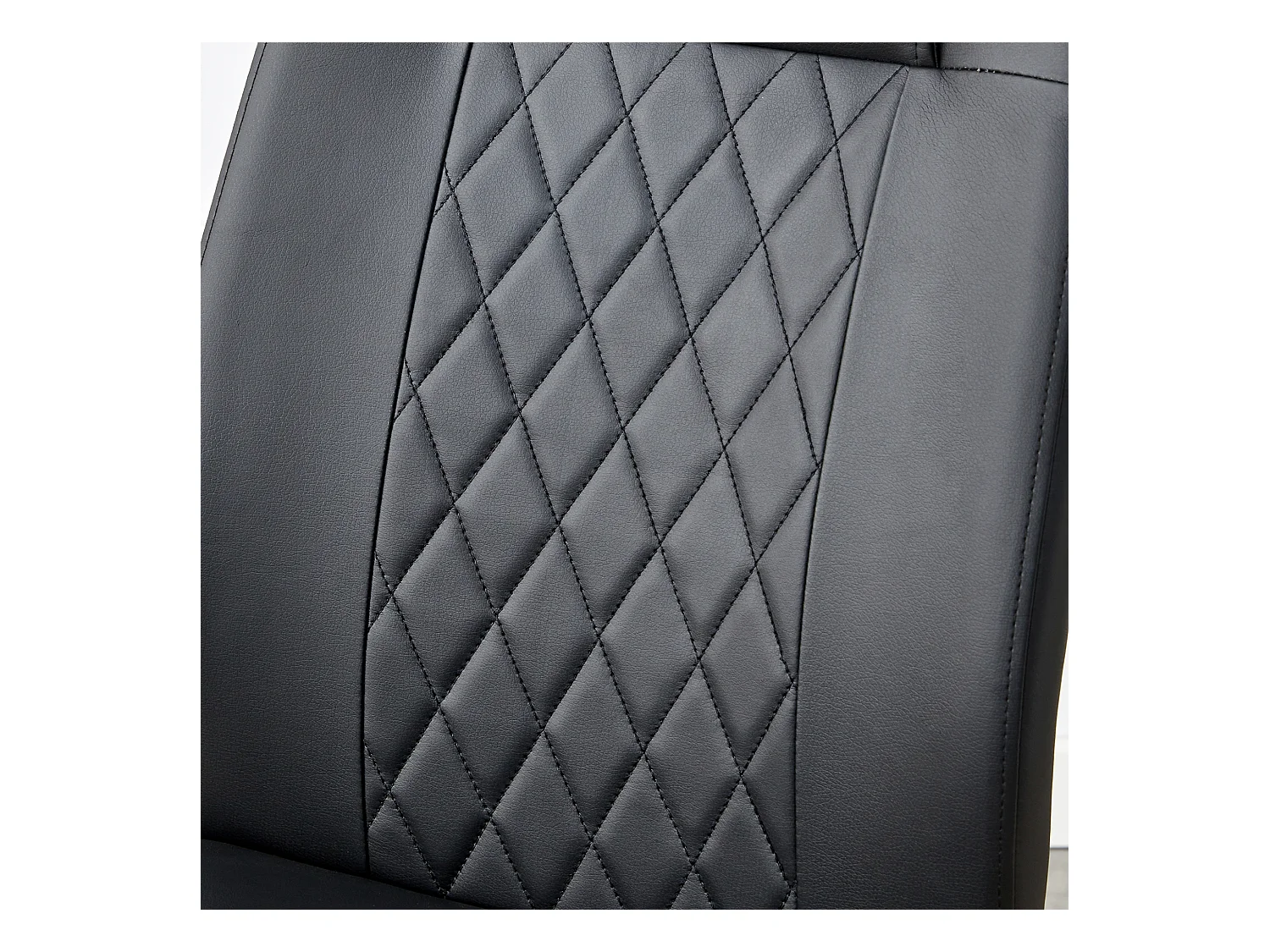 Lot de 4 chaises de salle à manger - Chaise de salle à manger avec dossier et patins antidérapants - pieds en métal doré brillant - PU noir