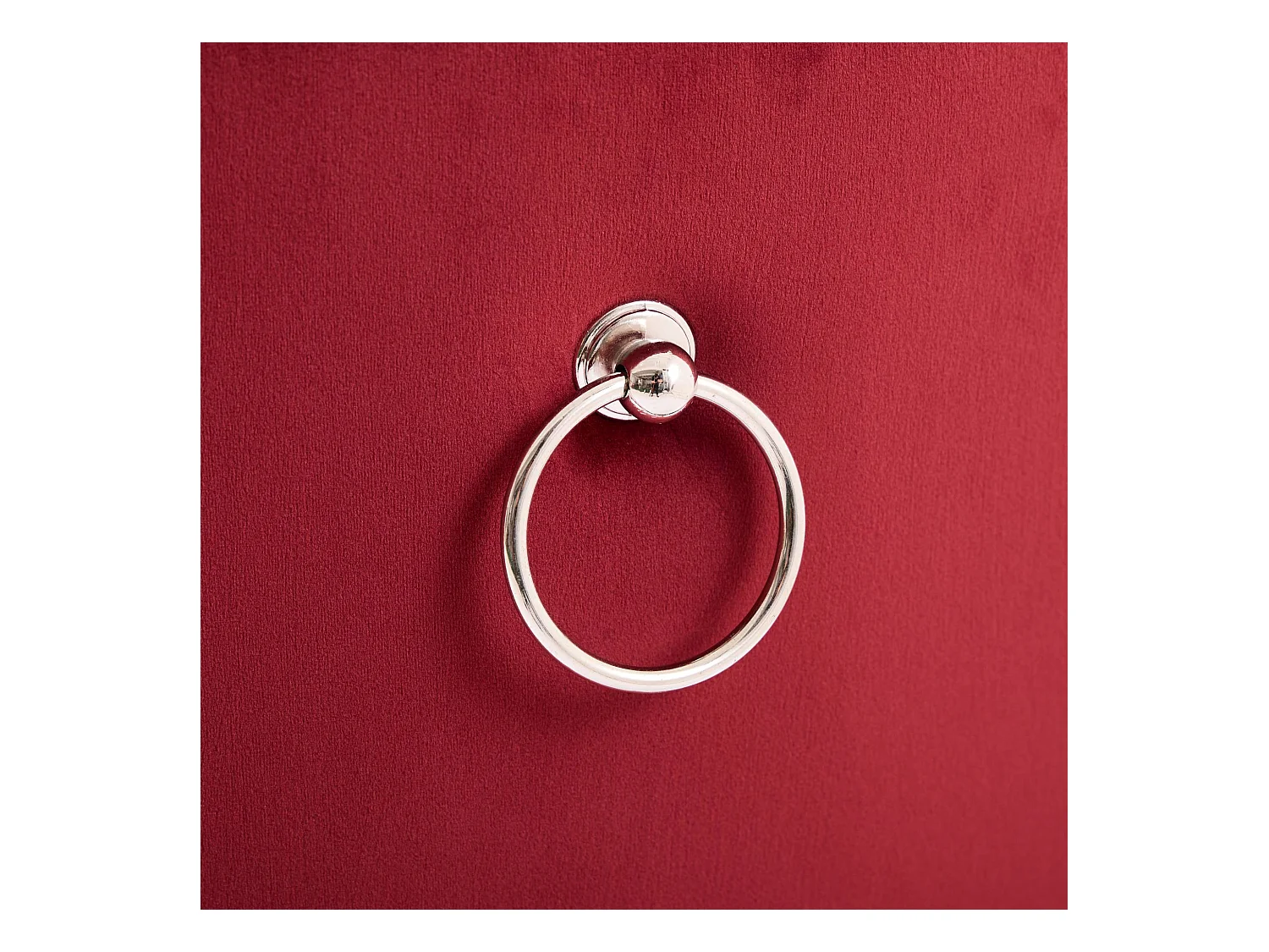 Lot de 2 chaises de salle à manger - Chaises avec dossier rembourré, pieds en bois et garniture cloutée - velours bordeaux