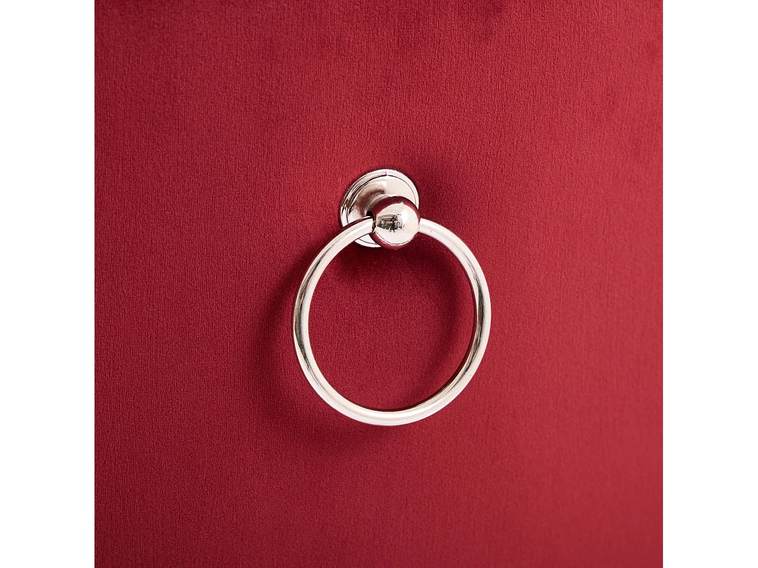 Lot de 2 chaises de salle à manger - Chaises avec dossier rembourré, pieds en bois et garniture cloutée - velours bordeaux