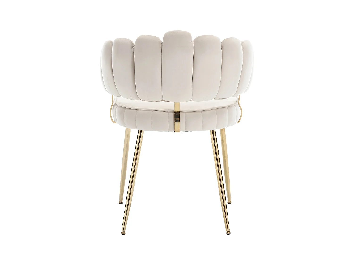 Lot de 2 chaises de salle à manger - Chaise avec accoudoirs et dossier en forme de pétale - velours beige - pour salle à manger et salon