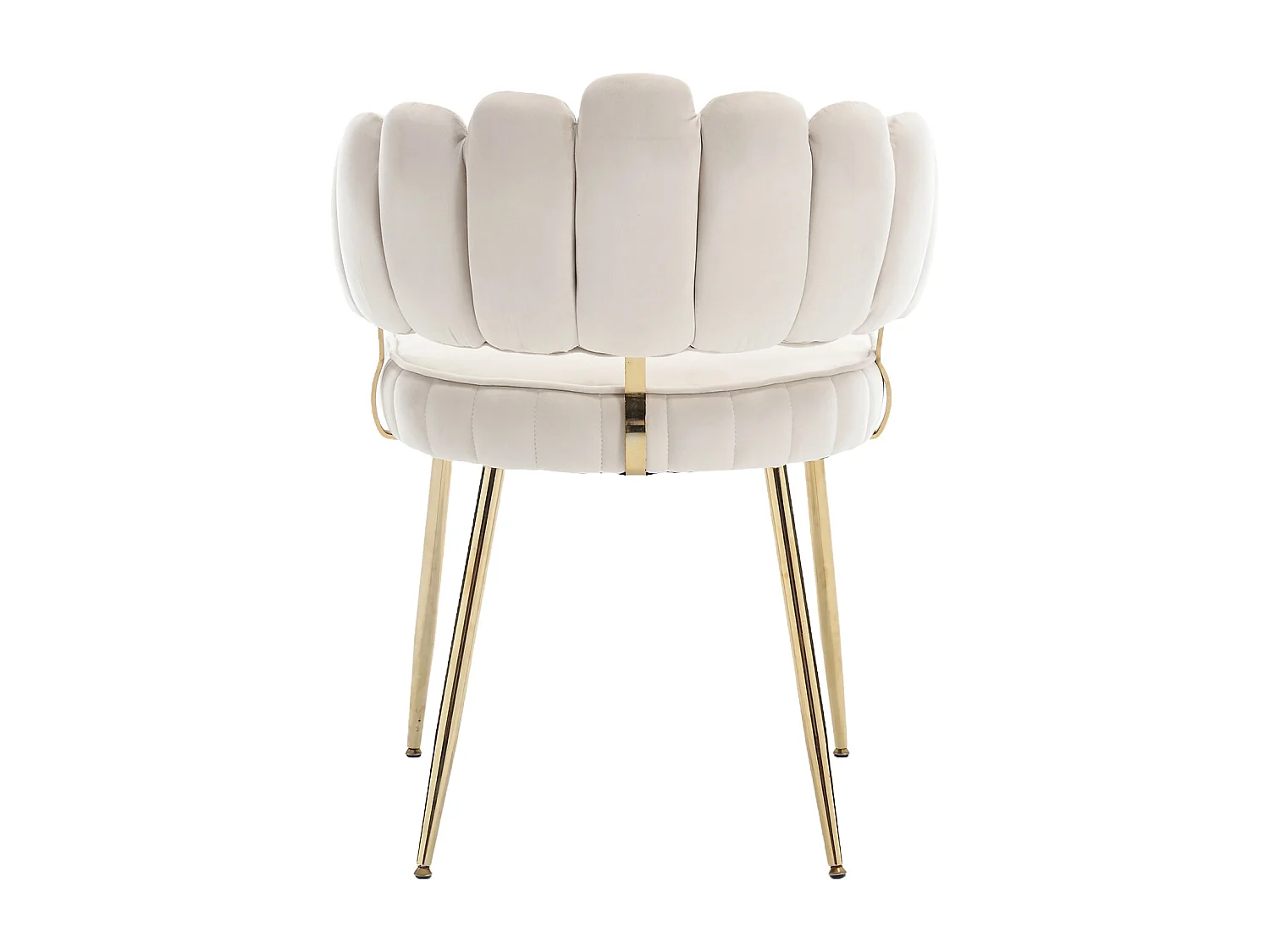 Lot de 2 chaises de salle à manger - Chaise avec accoudoirs et dossier en forme de pétale - velours beige - pour salle à manger et salon