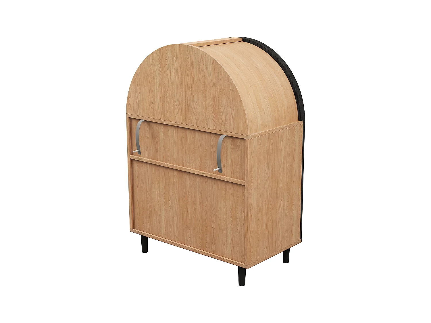 Meuble à chaussures bois - Meuble à chaussures avec 2 portes en rotin et 3 étagères - pour salons et entrées