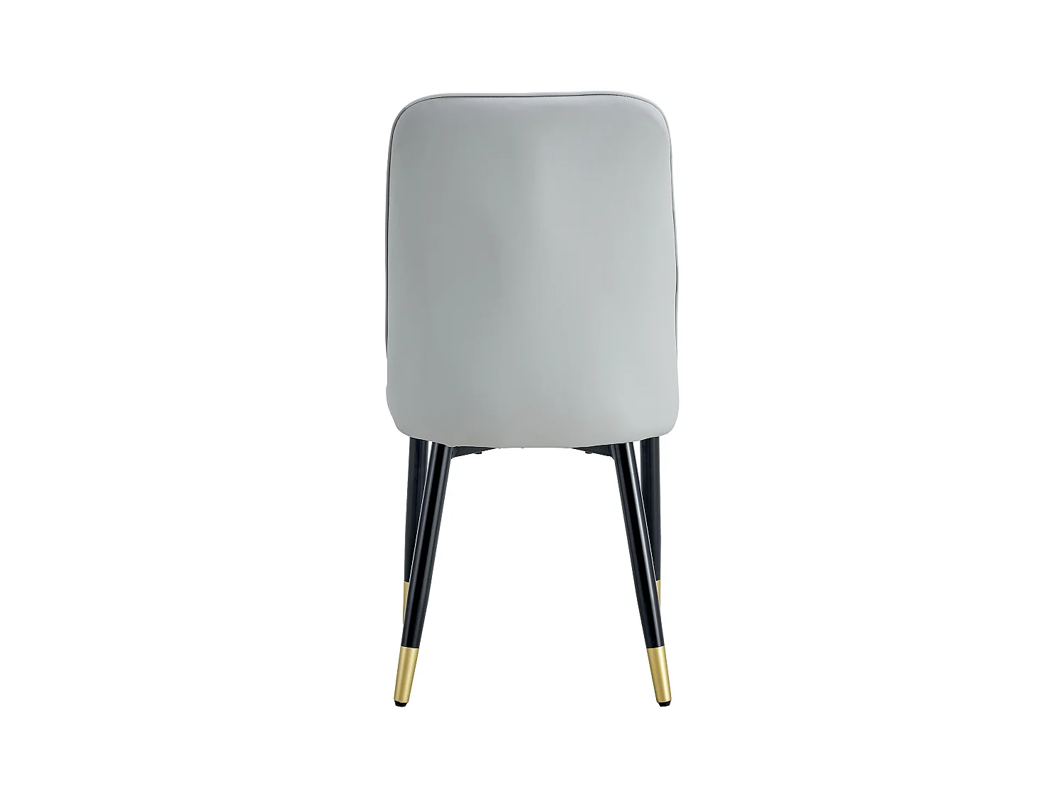 Lot de 2 chaises de salle à manger - Chaises avec dossiers et pieds en métal noir - PU gris - pour salles à manger et cuisines