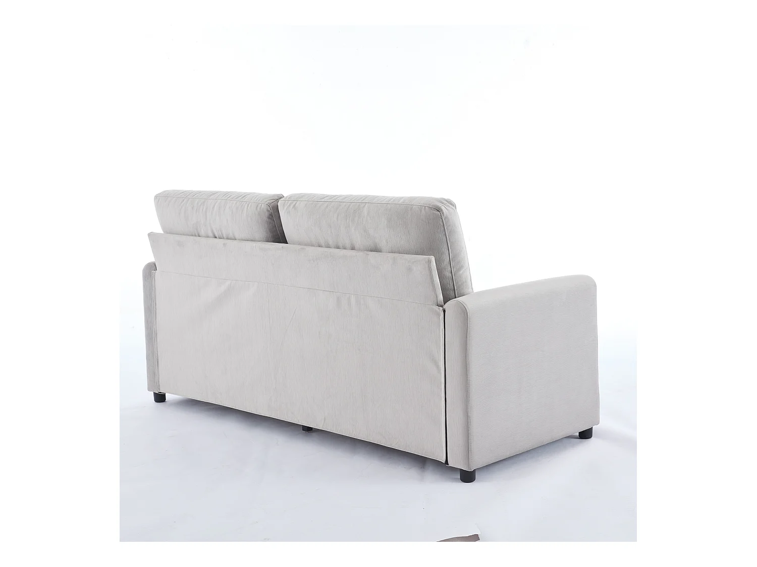 Canapé 2 places gris clair - Canapé droit avec 2 tiroirs et dossier - tissu - pour salon