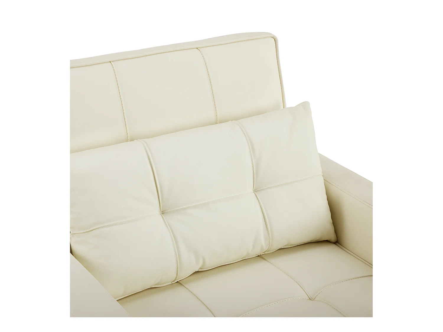 Canapé inclinable avec poches latérales - Canapé droit avec porte-gobelets et port USB - blanc