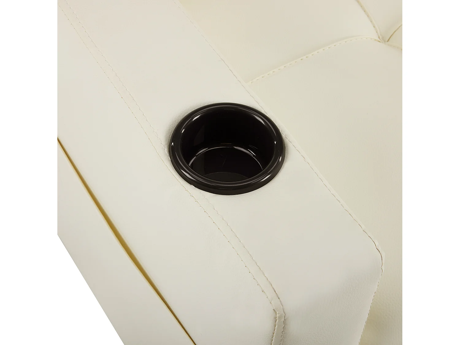 Relaxfauteuil met zijzakken - Rechterbank met bekerhouders en USB-poort - wit