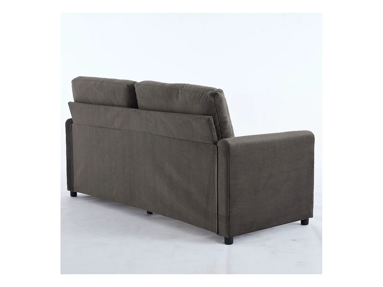 Canapé 2 places gris foncé - Canapé droit avec 2 tiroirs et dossier - tissu - pour salon