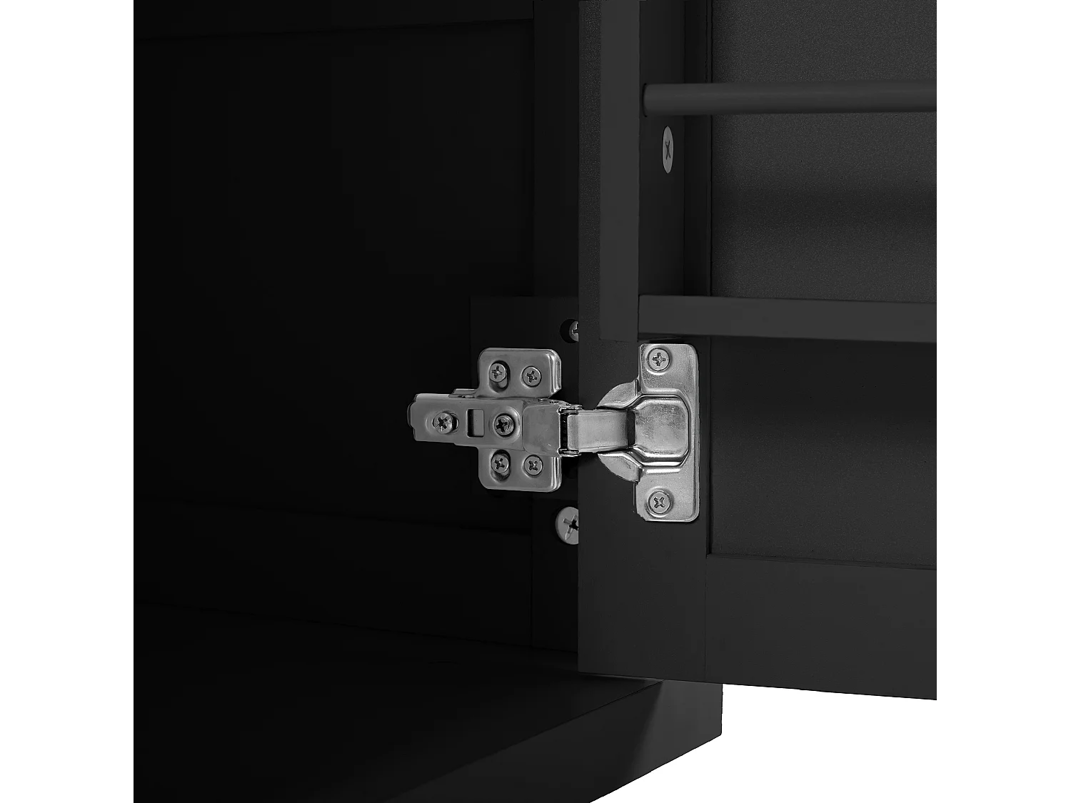 Carrito de cocina con 3 puertas y 3 cajones - Isla de cocina central con compartimento para basura y especiero - negro - para cocinas