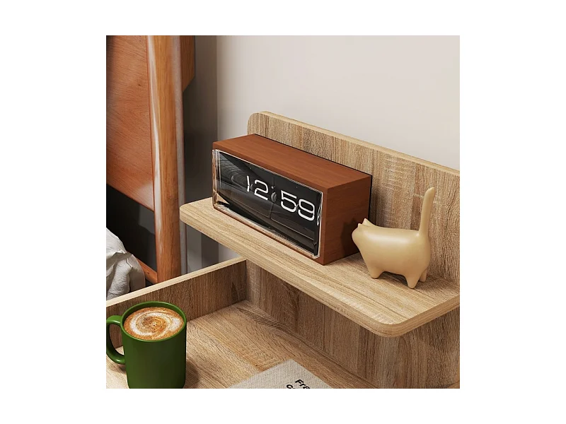 Table de chevet avec 1 tiroir - Table de chevet avec rangement - bois - pour chambre