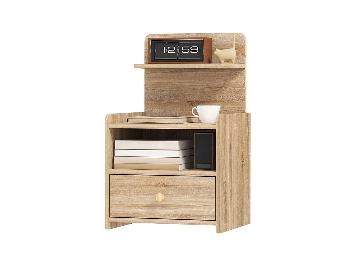 Table de chevet avec 1 tiroir - Table de chevet avec rangement - bois - pour chambre