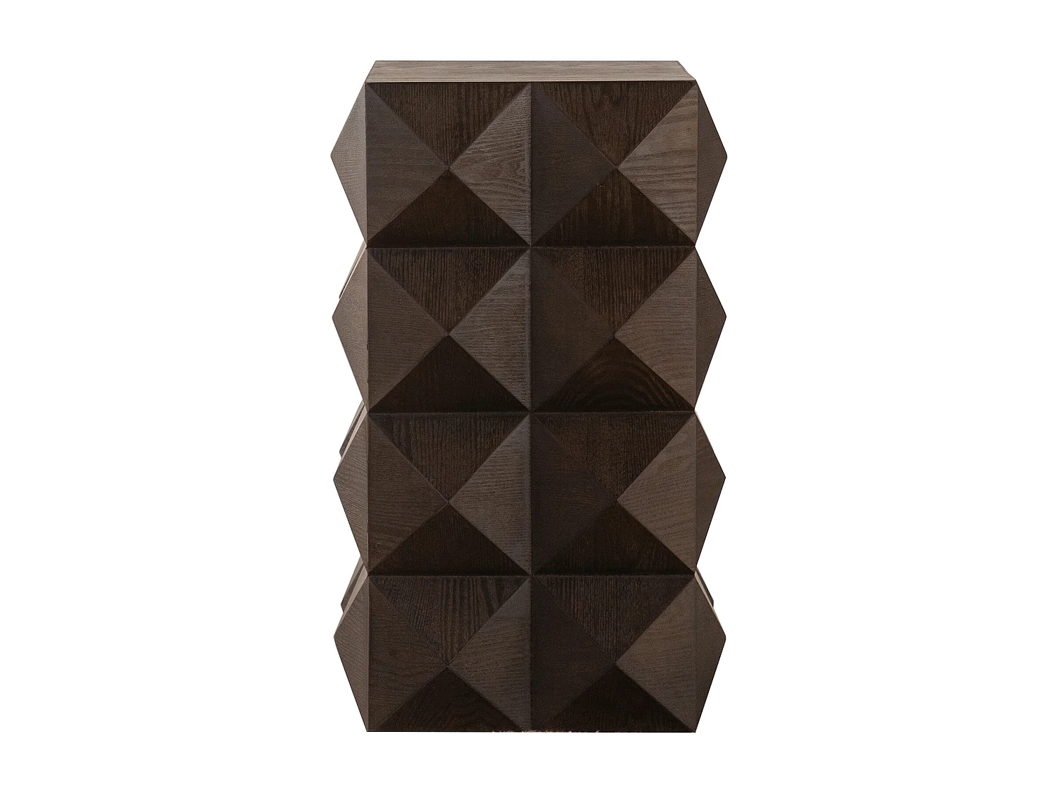 Table de chevet marron vintage - motif en relief 3D - pour chambre