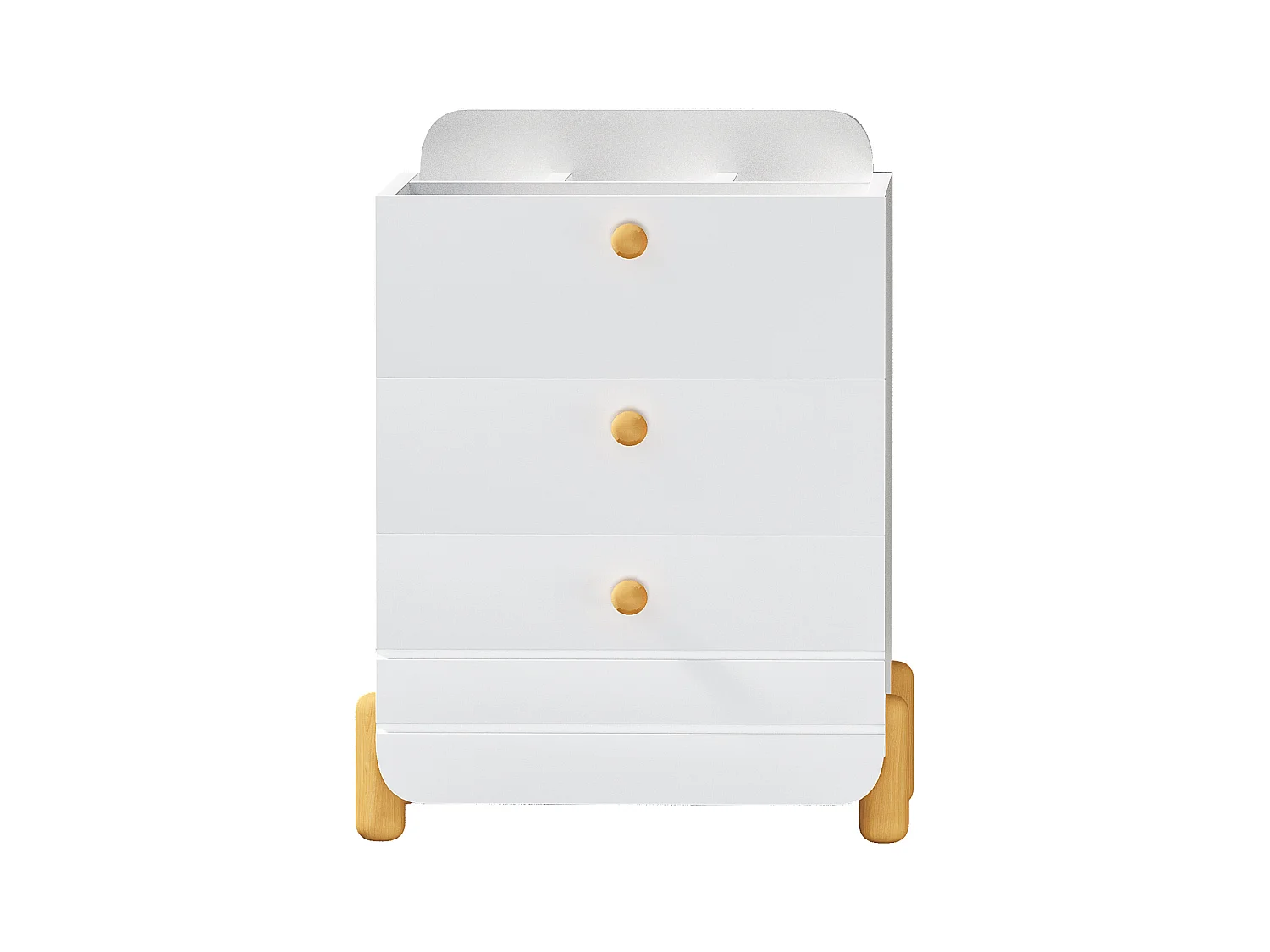 Table de chevet blanc - Table de chevet avec 3 tiroir et étagère - pour salon et chambre