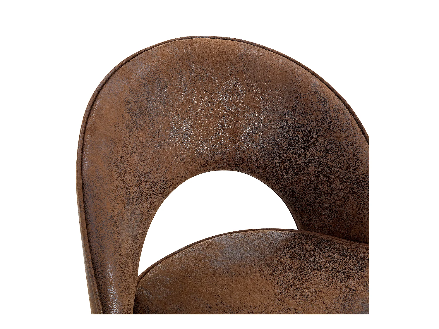 Lot de 2 tabourets de bar - Tabouret de bar pivotant avec dossier et repose-pieds en métal - marron PU - pour salles à manger et terrasses