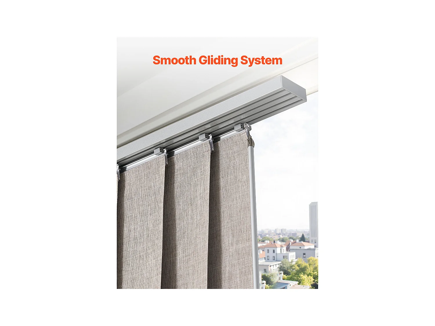 Store à Panneaux SucceBuy Verticaux sur Rail 116-218 cm de Large, Panneaux Japonais Ajustables jusqu'à 243 cm de Haut, Idéal pour Portes Coulissantes