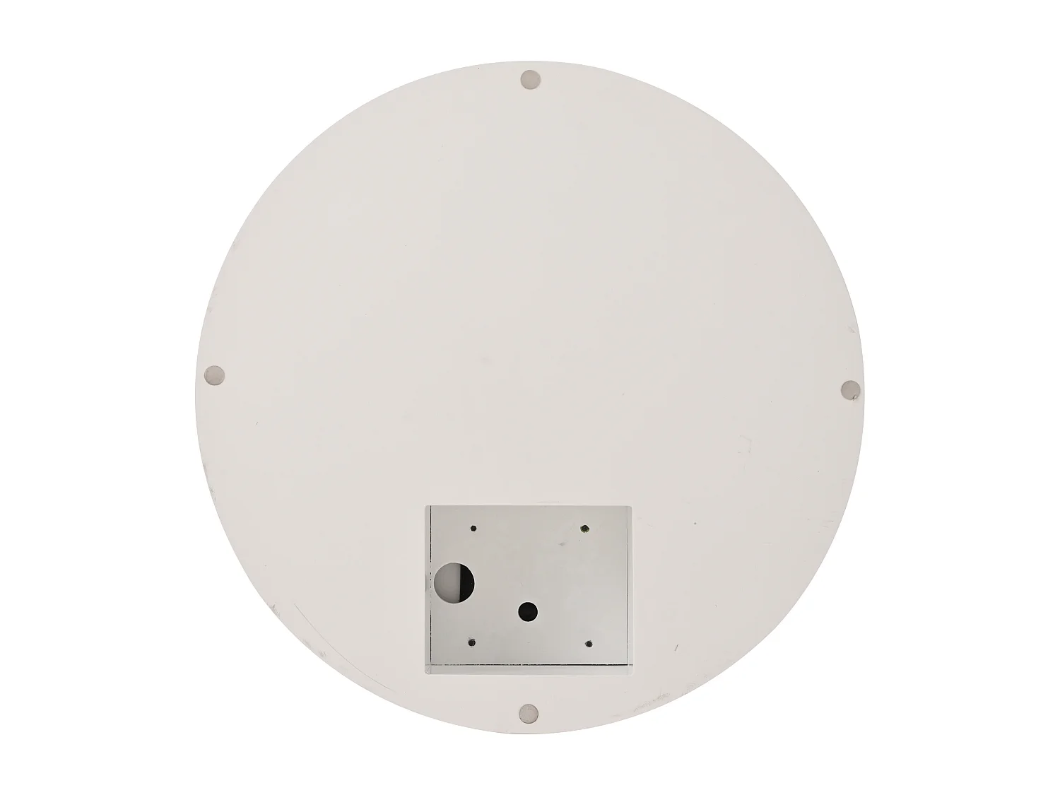 Table basse ronde - Table basse avec éclairage LED et plateau rotatif - MDF blanc - pour salon