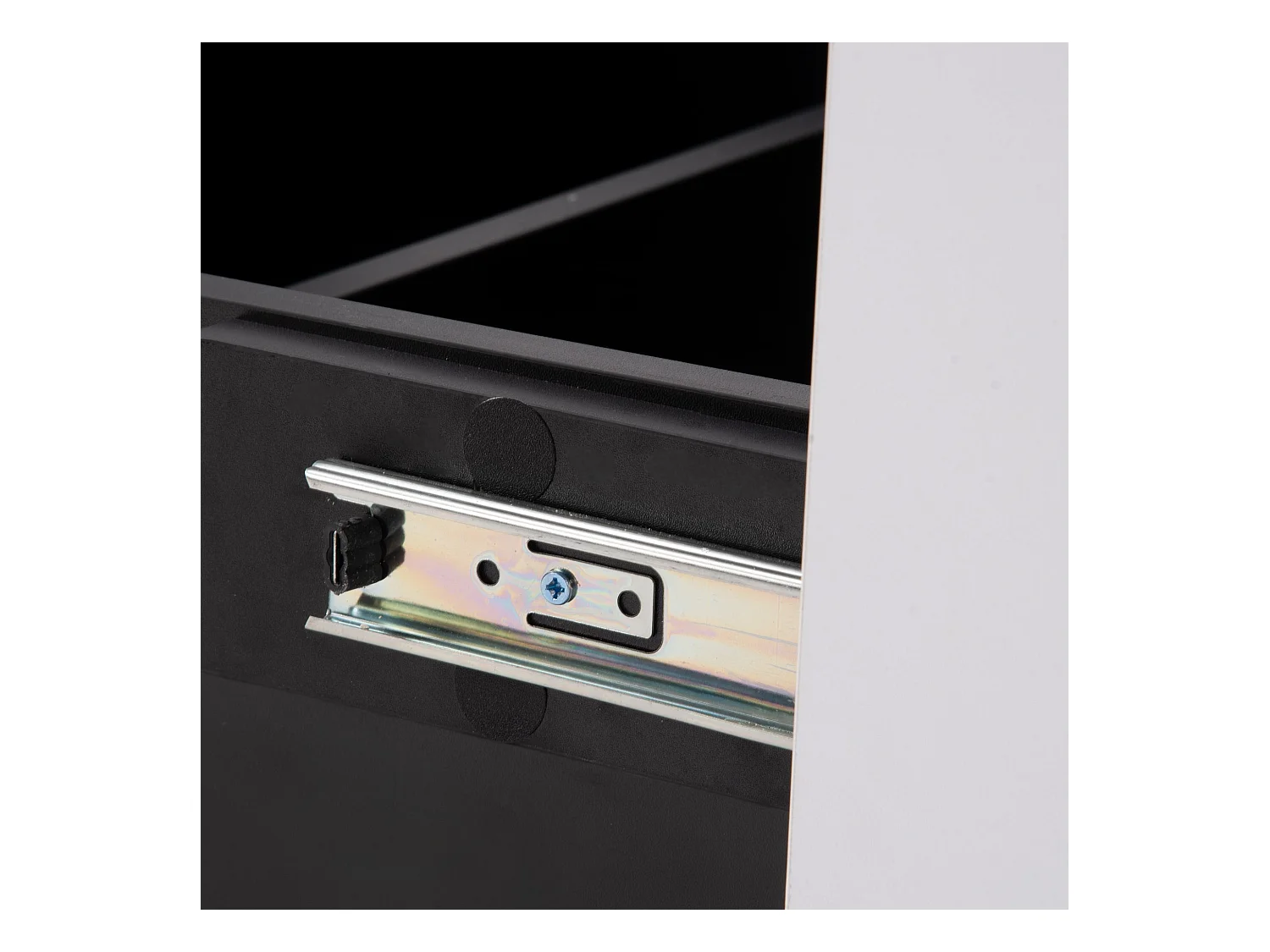 Table basse blanc - Table basse avec 2 espaces de rangement et plateau rétractable - pour le salon