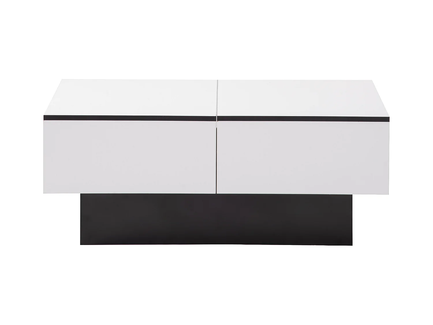 Table basse blanc - Table basse avec 2 espaces de rangement et plateau rétractable - pour le salon