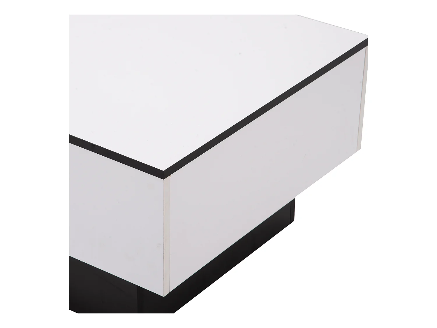 Table basse blanc - Table basse avec 2 espaces de rangement et plateau rétractable - pour le salon